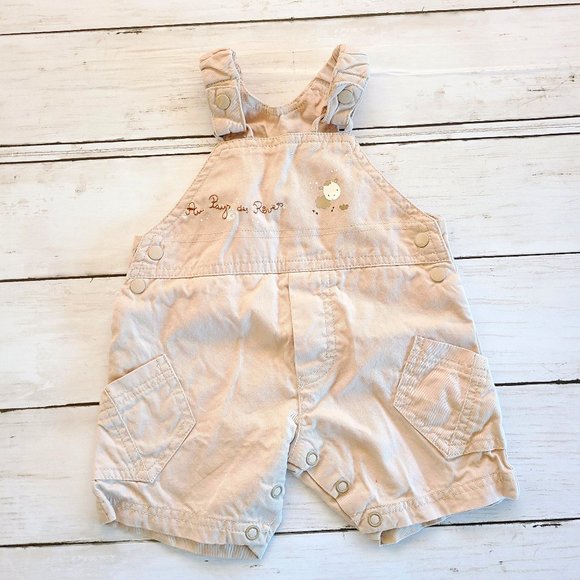 Tan Khaki Unisex Cargo Infant Overalls - Picture 1 of 4